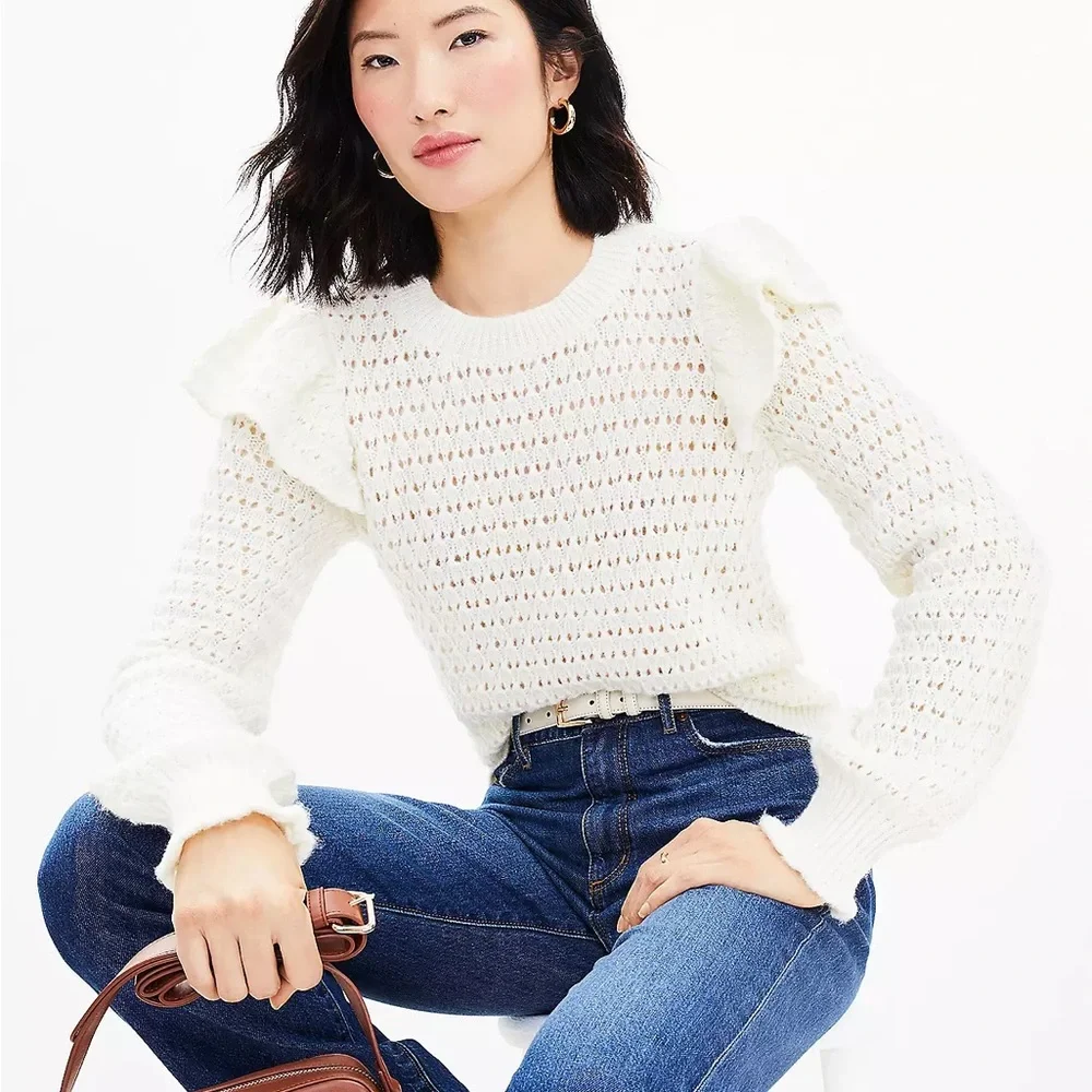 Shoulder Ruffle Sweater - Picture 5 of 6